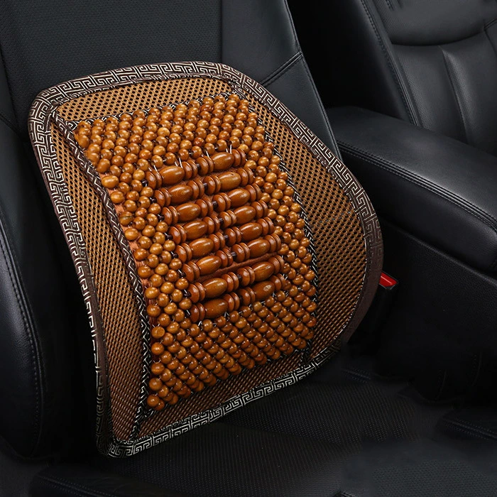 Car Seat Cushion Lumbar Support Wooden Bead