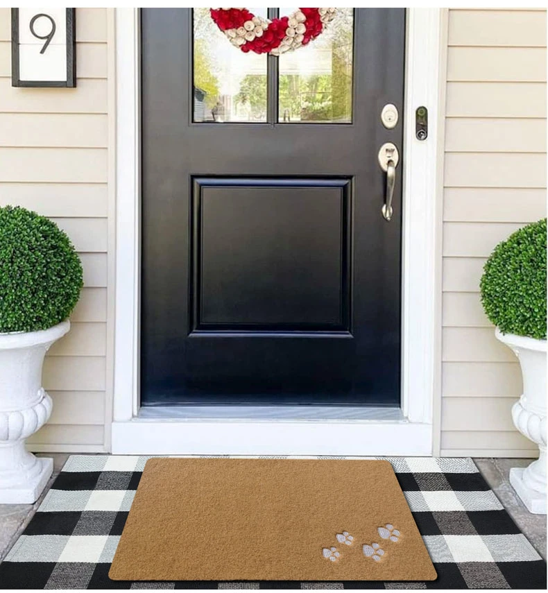 High Quality Printed Faux Coco Coir Door Mat Artificial Coconut Fiber Doormat with Customized Size