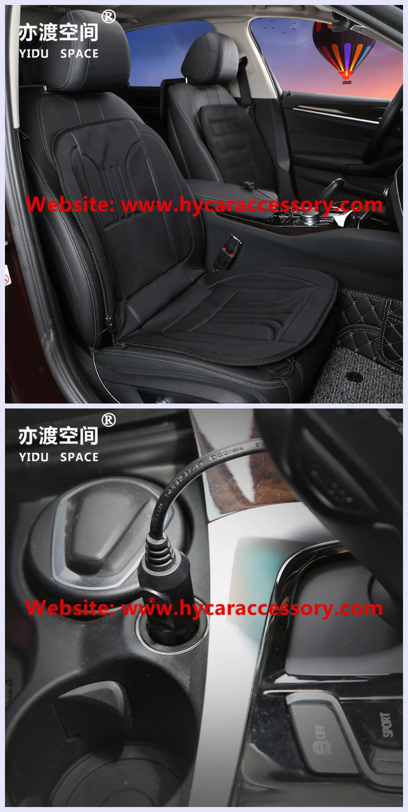 Cigarette Lighter Universal Car Seat Back Cushion for Cold Weather