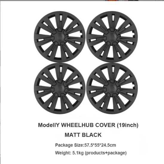 Nova chegada 4 peças para tesla modelo y capa de roda hubcaps 19 polegadas capa de cubo de roda para modelo y substituição kit protetor de aro de volante