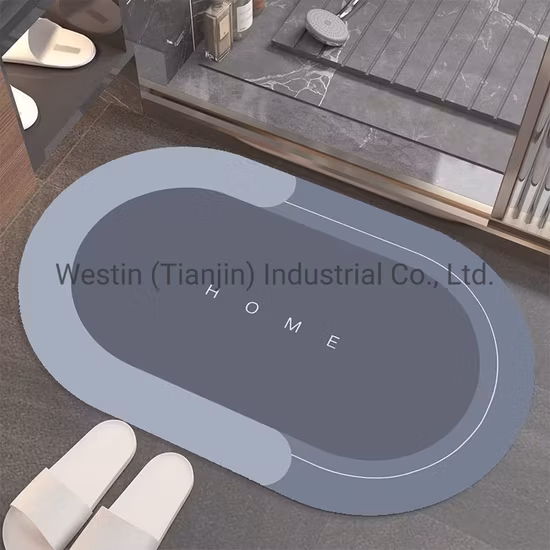 Tapete oval lavável antiderrapante para banheira tapetes de banheiro tapete de borracha de absorção de água tapete de banho